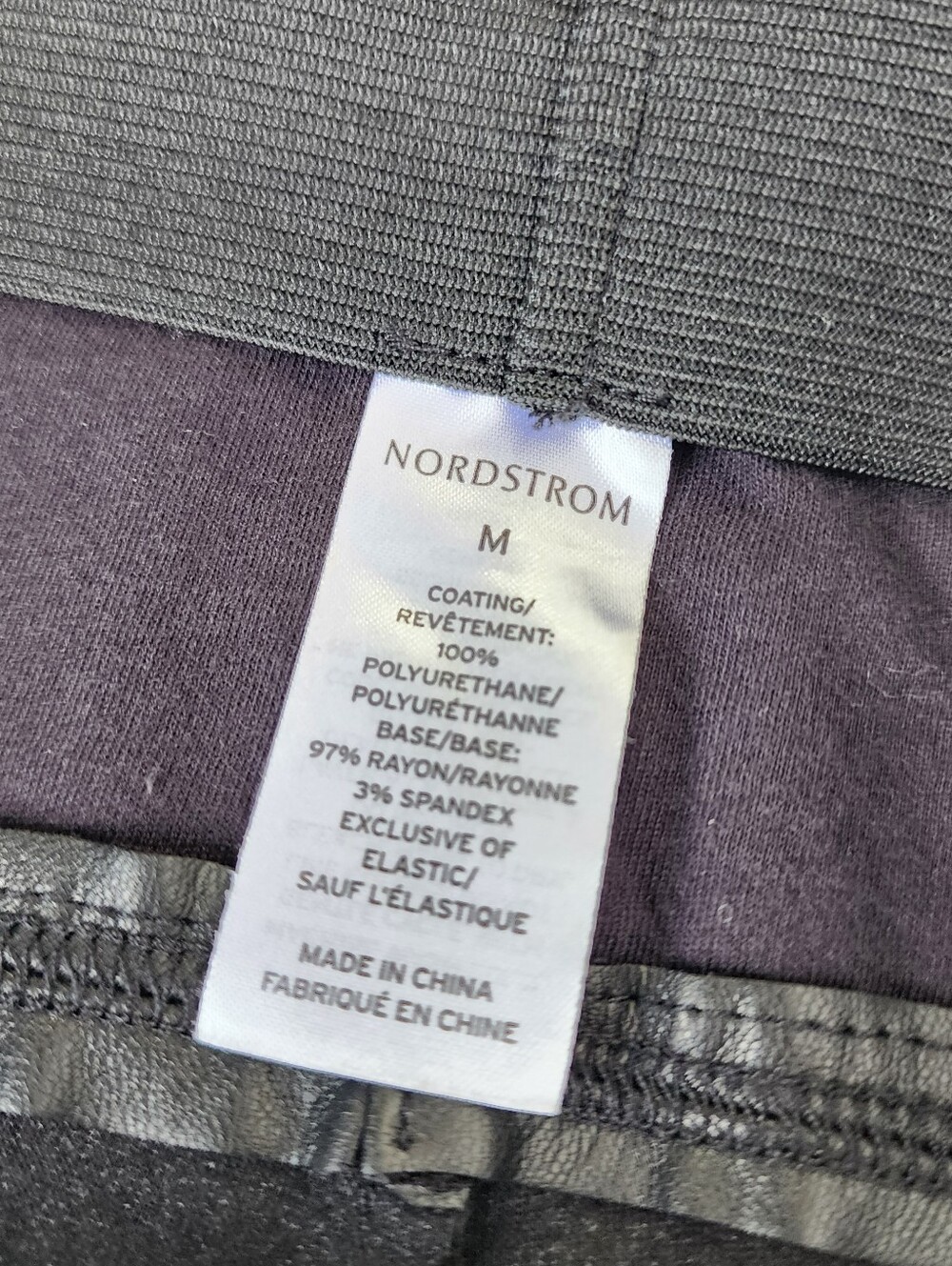 NWOT Nordstrom Faux Leather Rayon Leggings Black High Waisted Skinny Pants  M - Picture 8 of 11